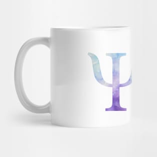 Blue Psi Watercolor Letter Mug